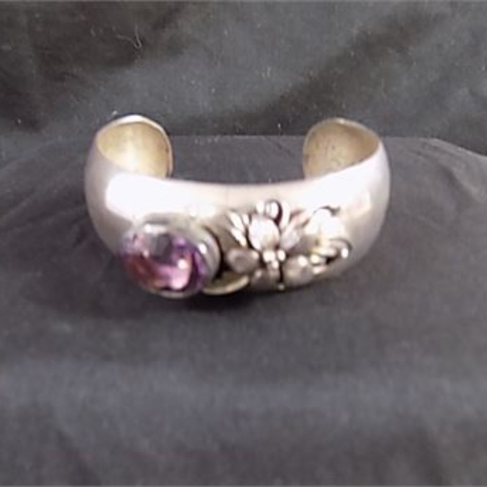 Carol Felley Choker Sunrise Silver Amethyst 1986 - Picture 4 of 6